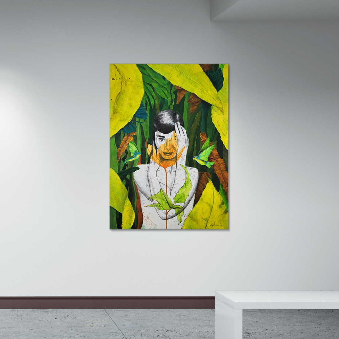The painting 'Audrey' in the gallery